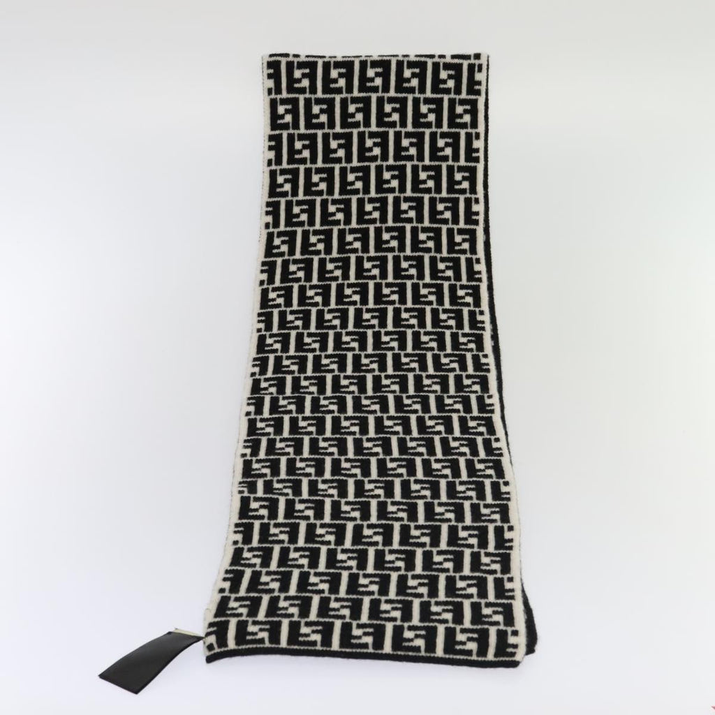 FENDI Zucca Canvas Scarf Wool Black am6975