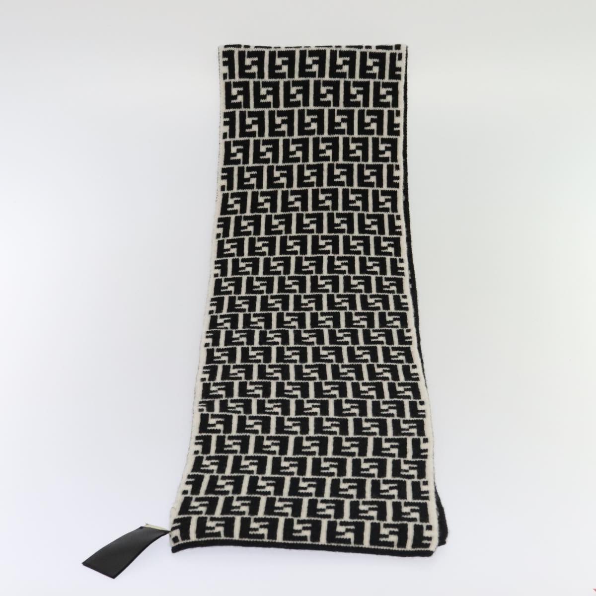 FENDI Zucca Canvas Scarf Wool Black am6975
