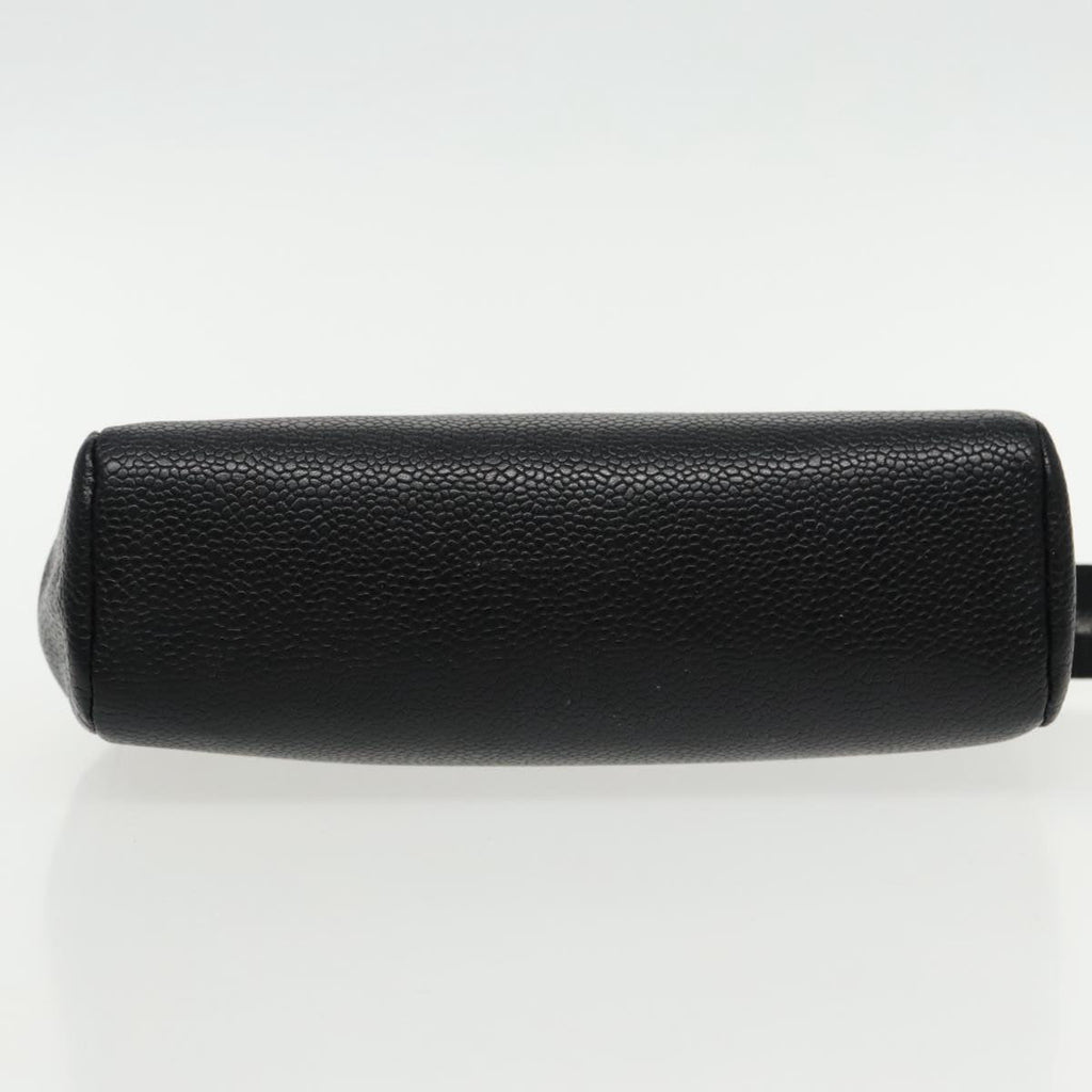 CHANEL COCO Mark Pouch Caviar Skin Black Gold CC am7049