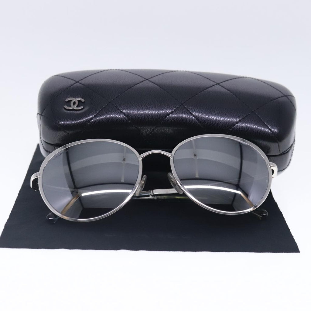 CHANEL Sunglasses metal Silver CC am7050