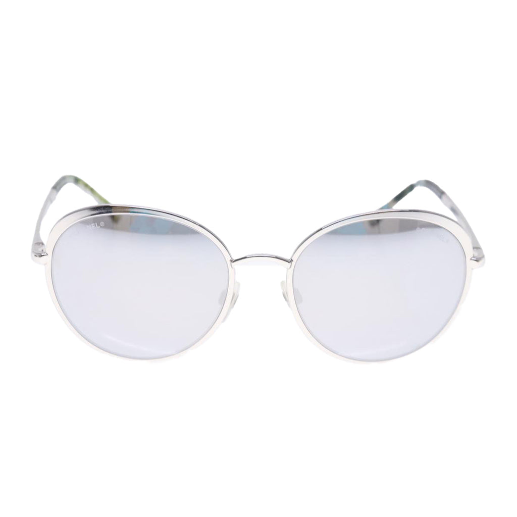 CHANEL Sunglasses metal Silver CC am7050