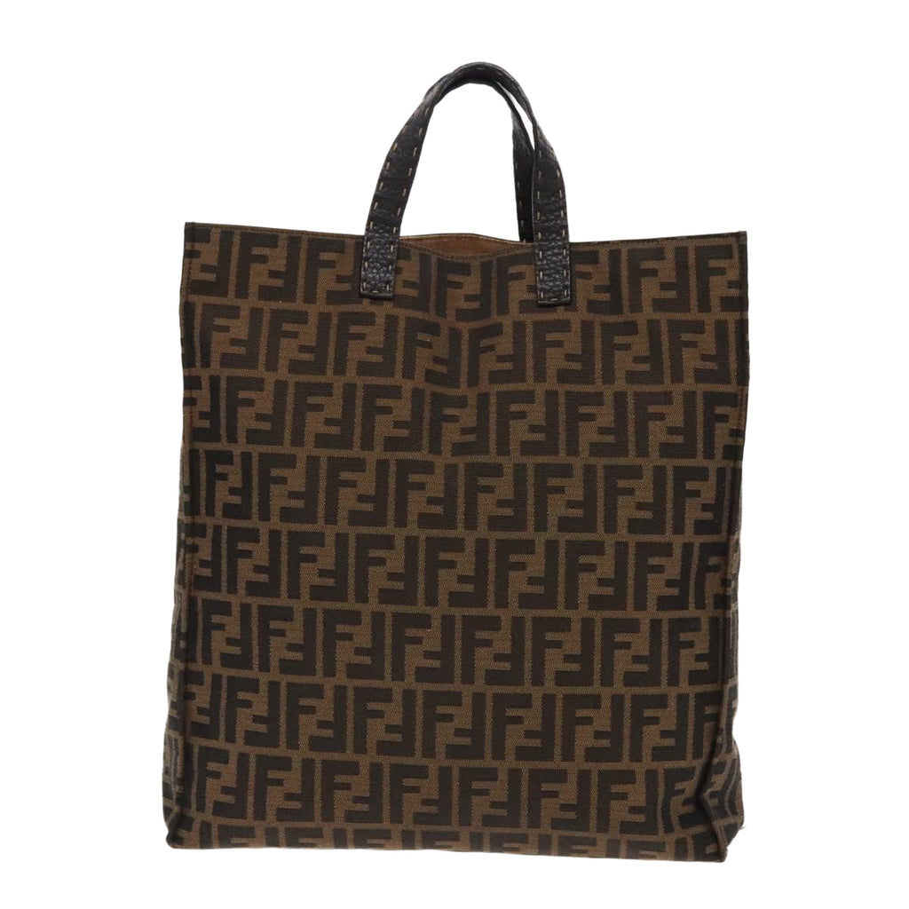 FENDI Zucca Canvas Tote Bag Brown Black am7065