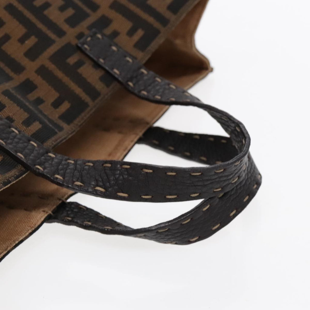 FENDI Zucca Canvas Tote Bag Brown Black am7065