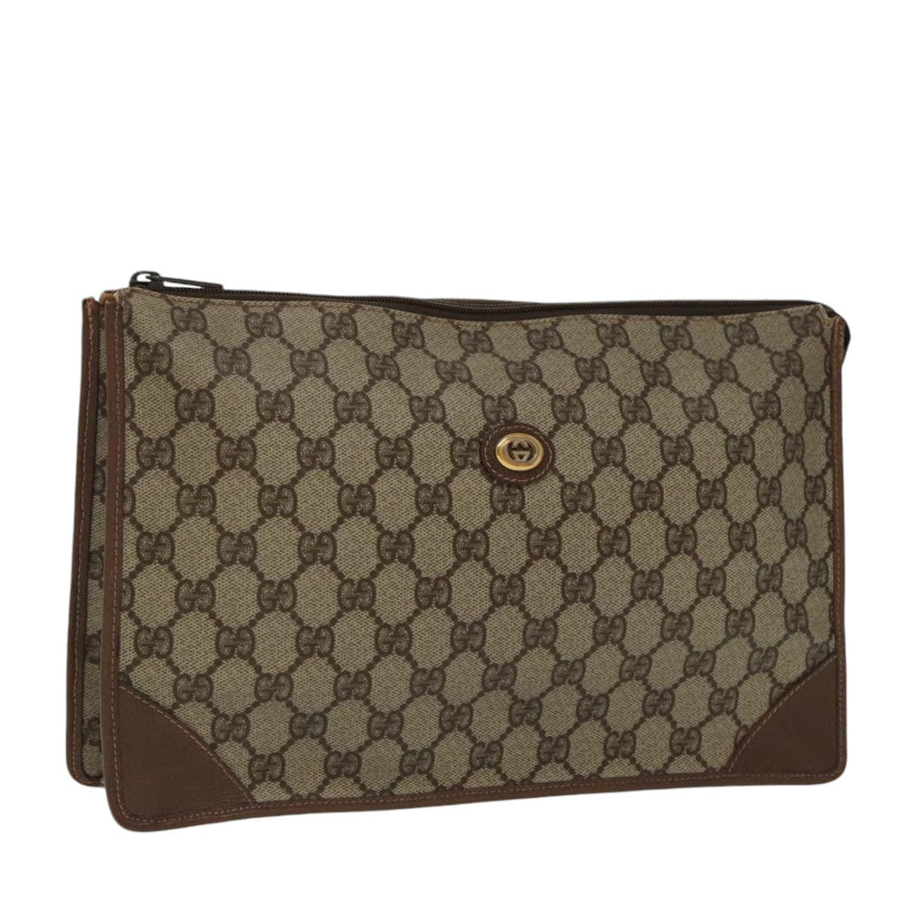 GUCCI GG Supreme Clutch Bag PVC Leather Beige 97 01 029 am7096