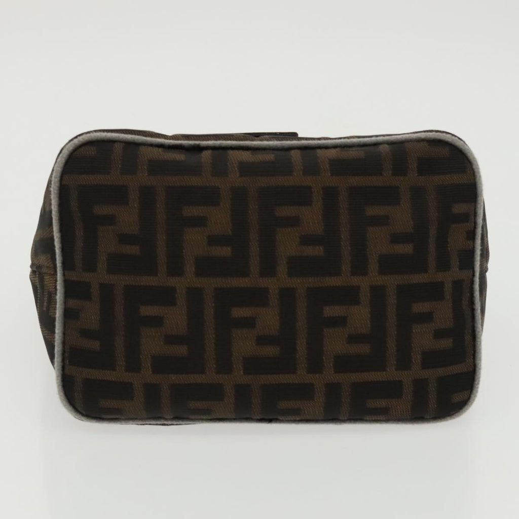 FENDI Zucca Canvas Mamma Baguette Hand Bag Brown Black Silver am7106