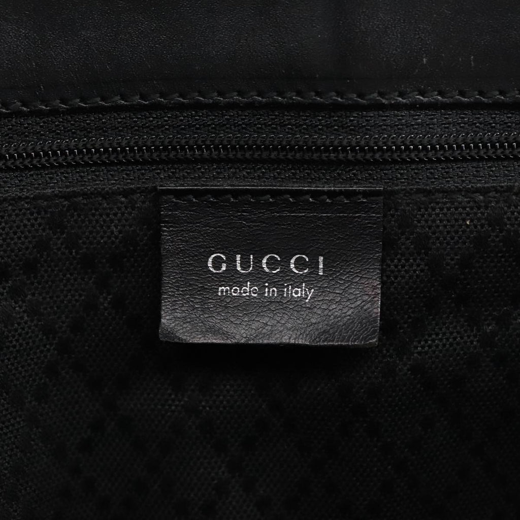 GUCCI Tote Bag Nylon Leather Black Silver 002 1705 0405 am7109