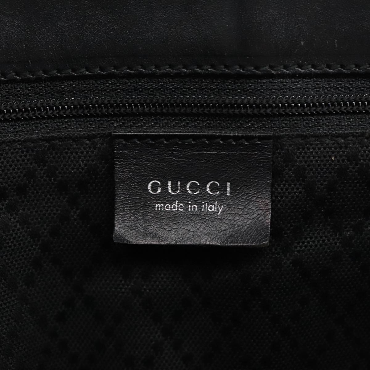 GUCCI Tote Bag Nylon Leather Black Silver 002 1705 0405 am7109