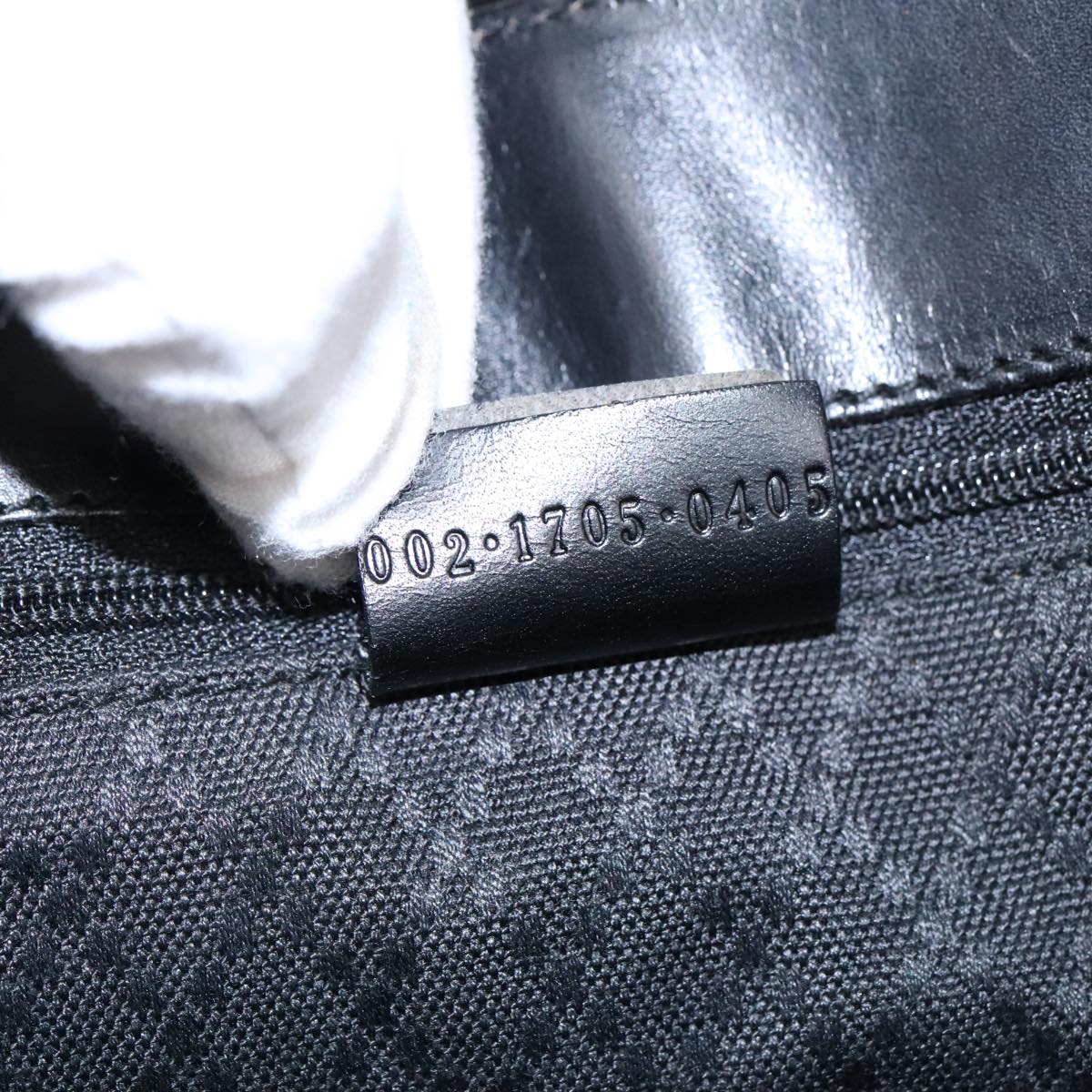 GUCCI Tote Bag Nylon Leather Black Silver 002 1705 0405 am7109
