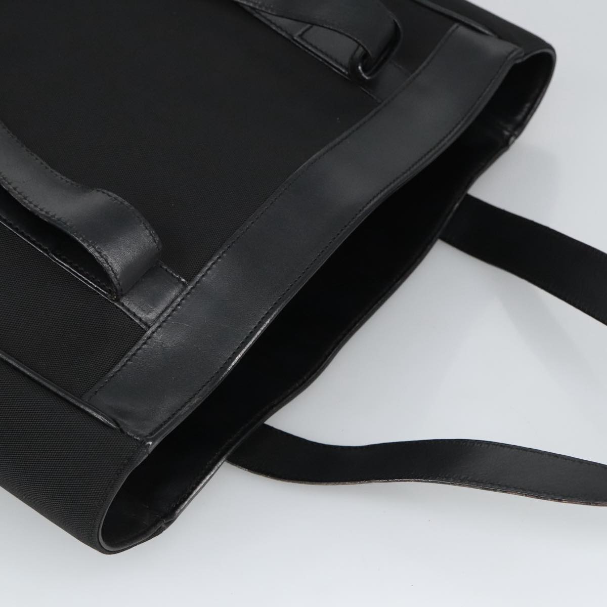 GUCCI Tote Bag Nylon Leather Black Silver 002 1705 0405 am7109