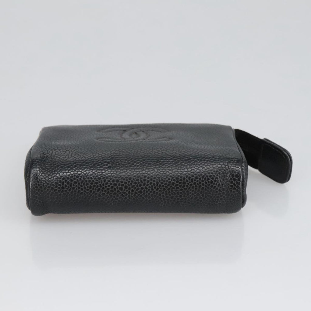 CHANEL COCO Mark Pouch Caviar Skin Black Gold CC am7126