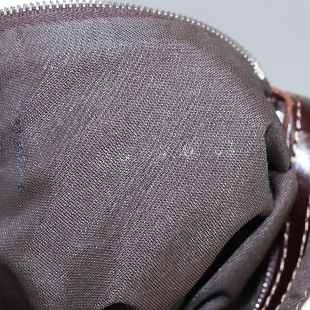 FENDI Zucca Canvas Mamma Baguette Shoulder Bag Beige Silver am7156