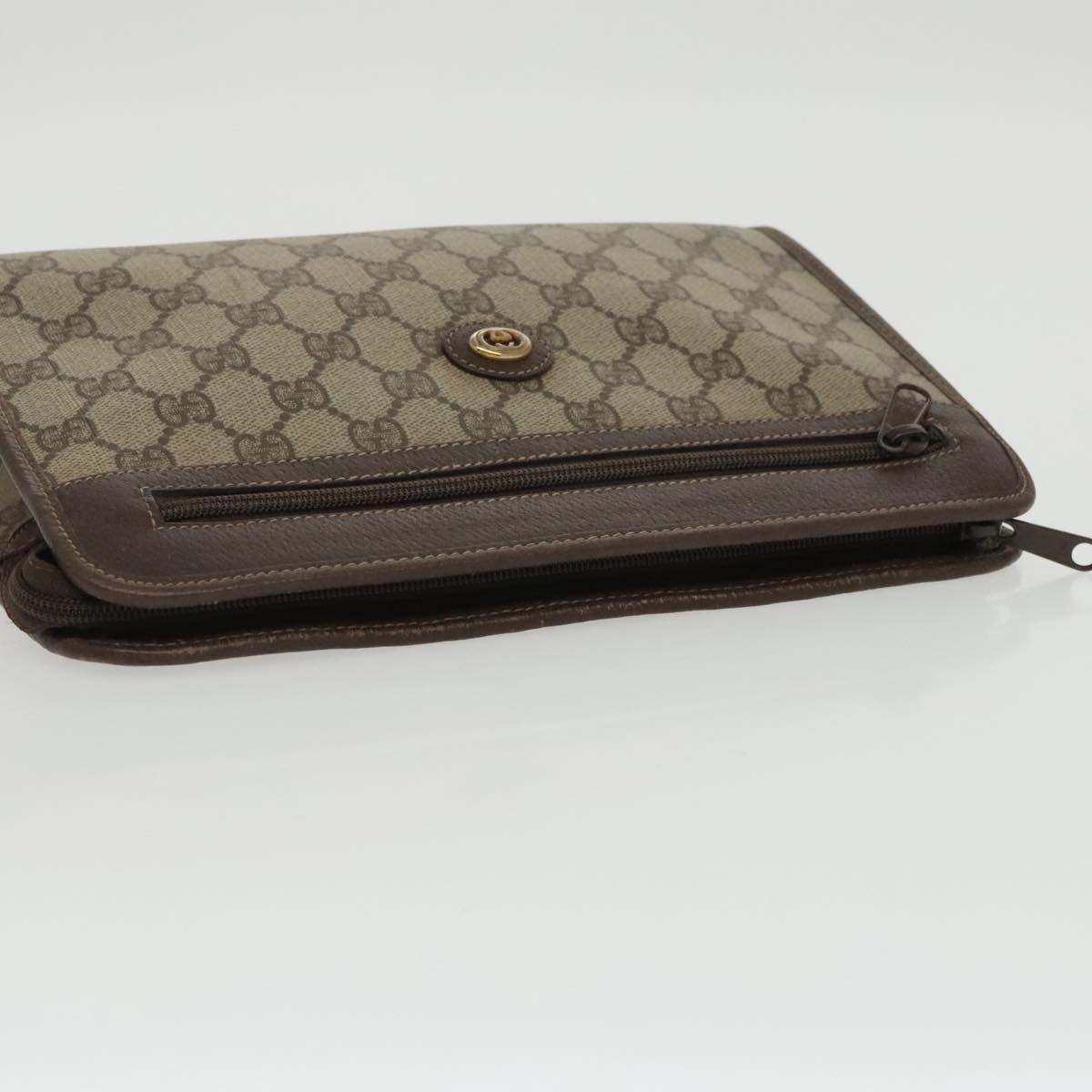 GUCCI GG Supreme Clutch Bag PVC Leather Beige 97 01 037 am7169
