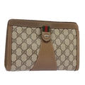 GUCCI GG Supreme Web Sherry Line Clutch Bag PVC Beige Red 89 01 032 am7200