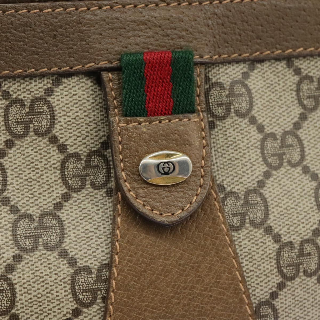 GUCCI GG Supreme Web Sherry Line Clutch Bag PVC Beige Red 89 01 032 am7200