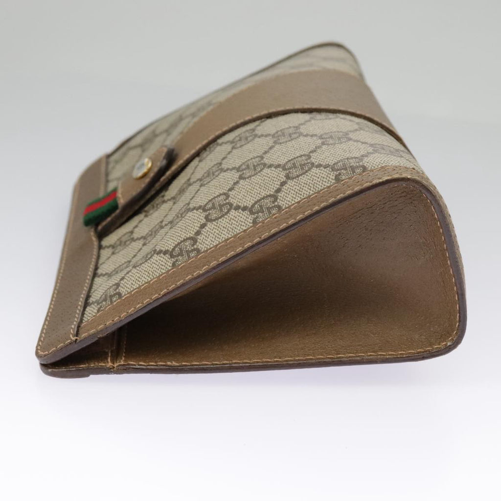 GUCCI GG Supreme Web Sherry Line Clutch Bag PVC Beige Red 89 01 032 am7200