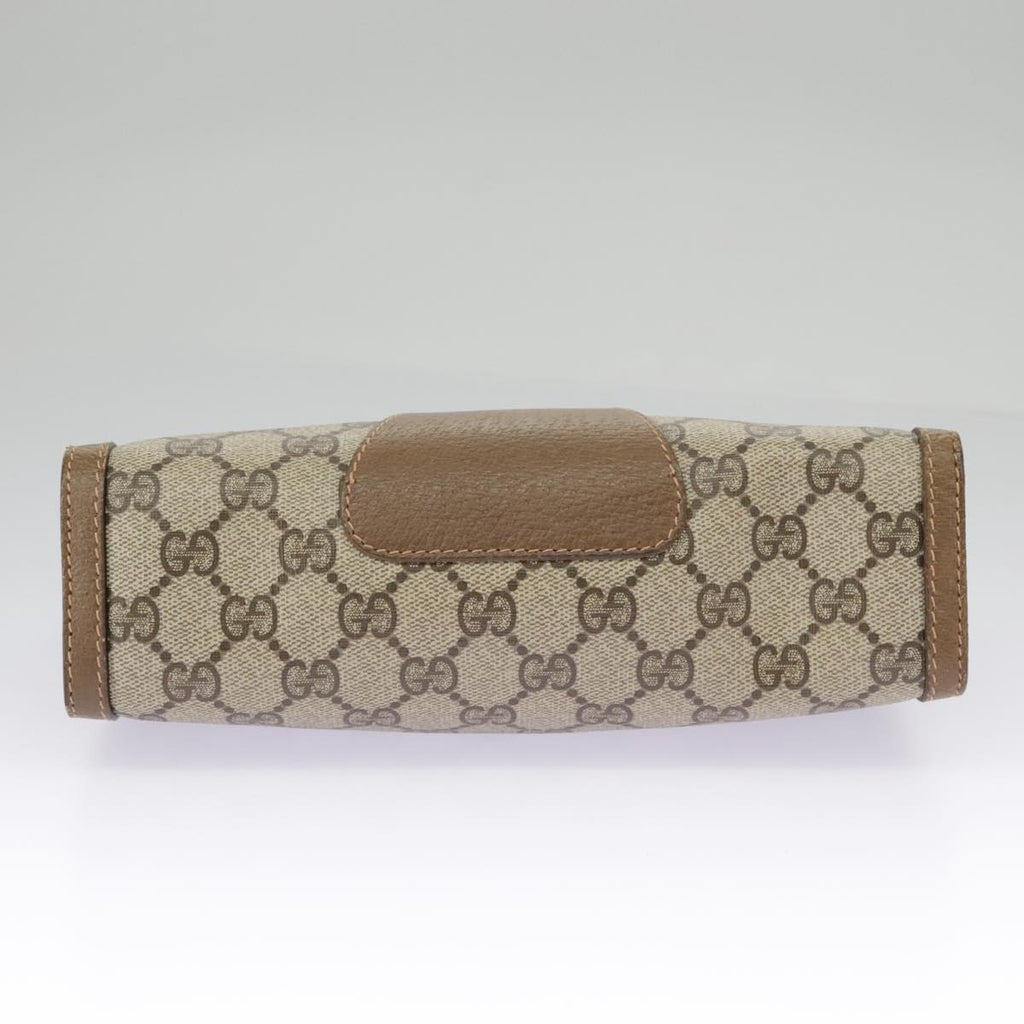 GUCCI GG Supreme Web Sherry Line Clutch Bag PVC Beige Red 89 01 032 am7200