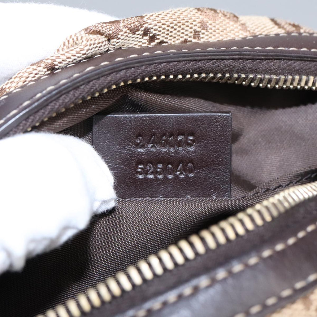 GUCCI Bamboo GG Canvas Pouch Beige 246175 am7217