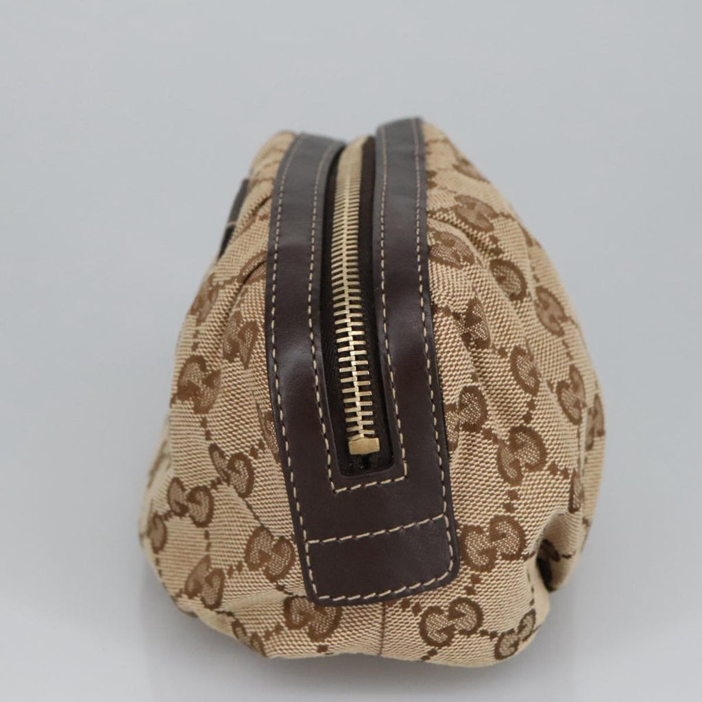 GUCCI Bamboo GG Canvas Pouch Beige 246175 am7217