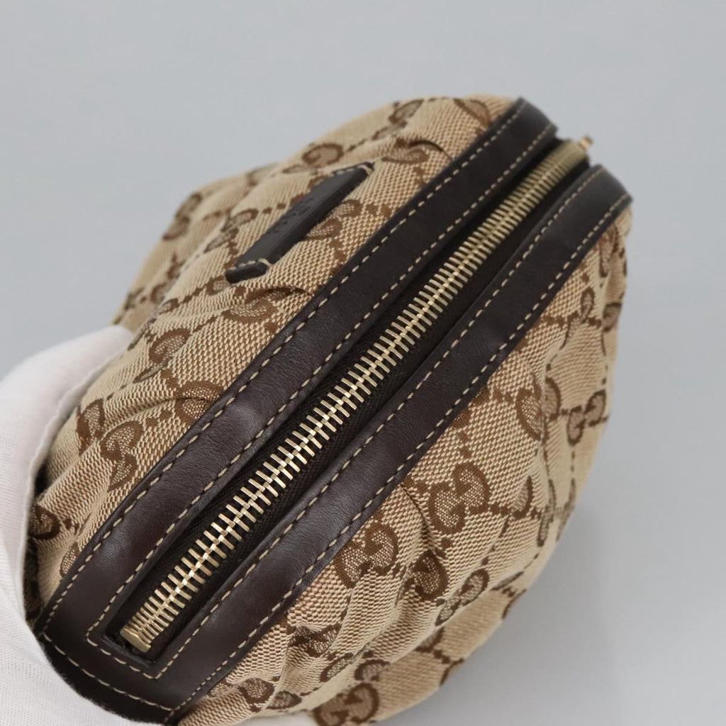GUCCI Bamboo GG Canvas Pouch Beige 246175 am7217