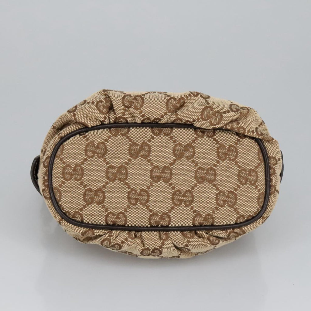 GUCCI Bamboo GG Canvas Pouch Beige 246175 am7217
