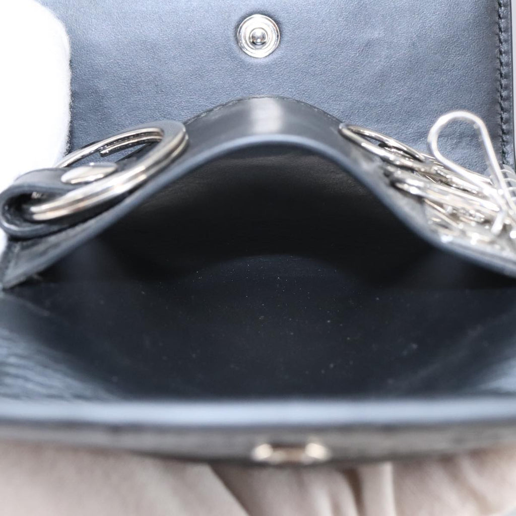GUCCI GG Canvas Guccissima Key Case Leather Black 473924 am7224