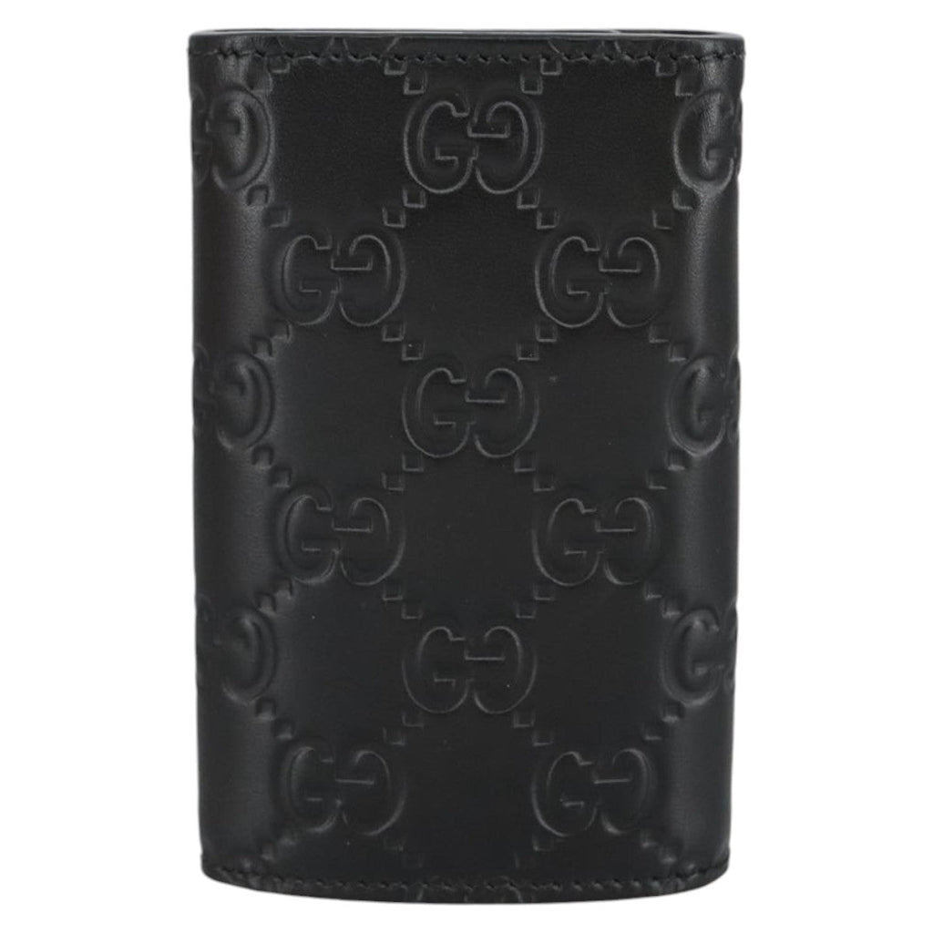 GUCCI GG Canvas Guccissima Key Case Leather Black 473924 am7224