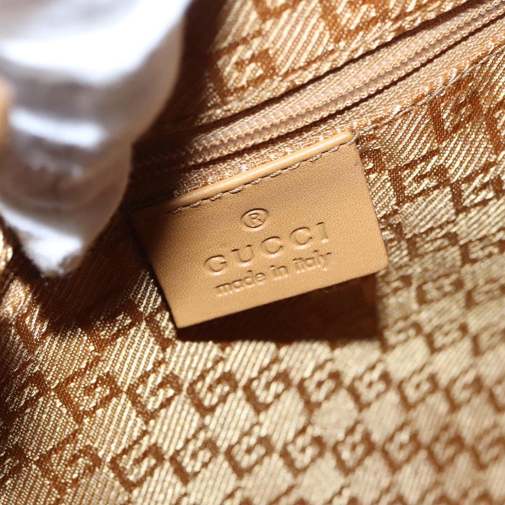GUCCI Bamboo Hand Bag Suede Leather Gold Pink 001 4060 am7234