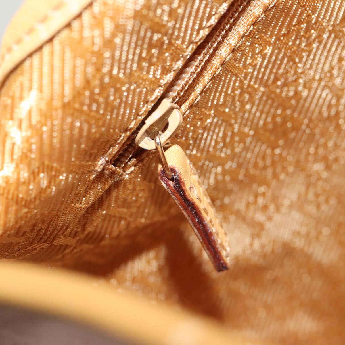 GUCCI Bamboo Hand Bag Suede Leather Gold Pink 001 4060 am7234