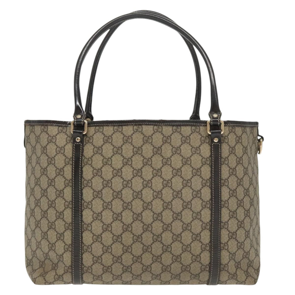 GUCCI GG Supreme Tote Bag PVC Gold Beige 197953 am7236