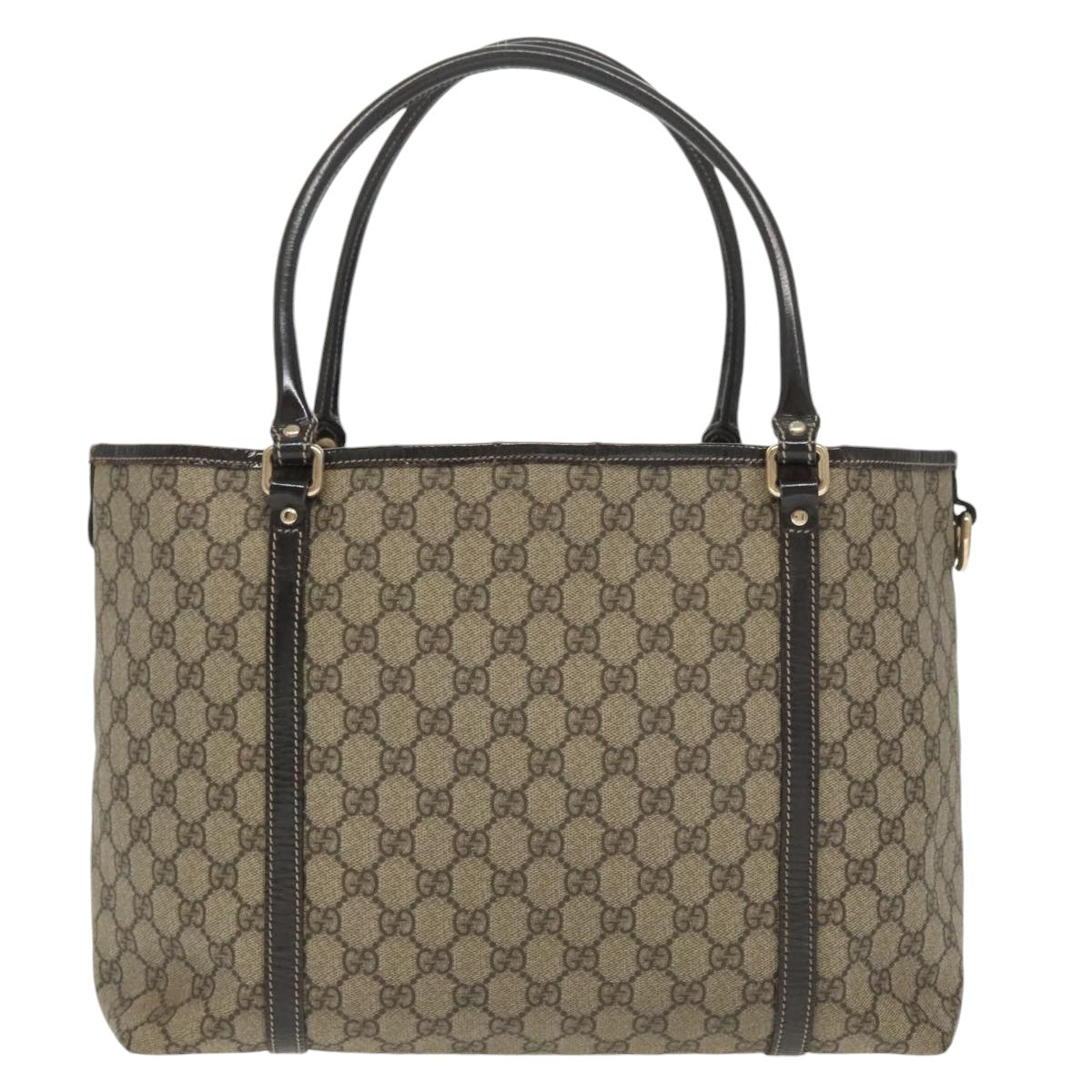GUCCI GG Supreme Tote Bag PVC Gold Beige 197953 am7236