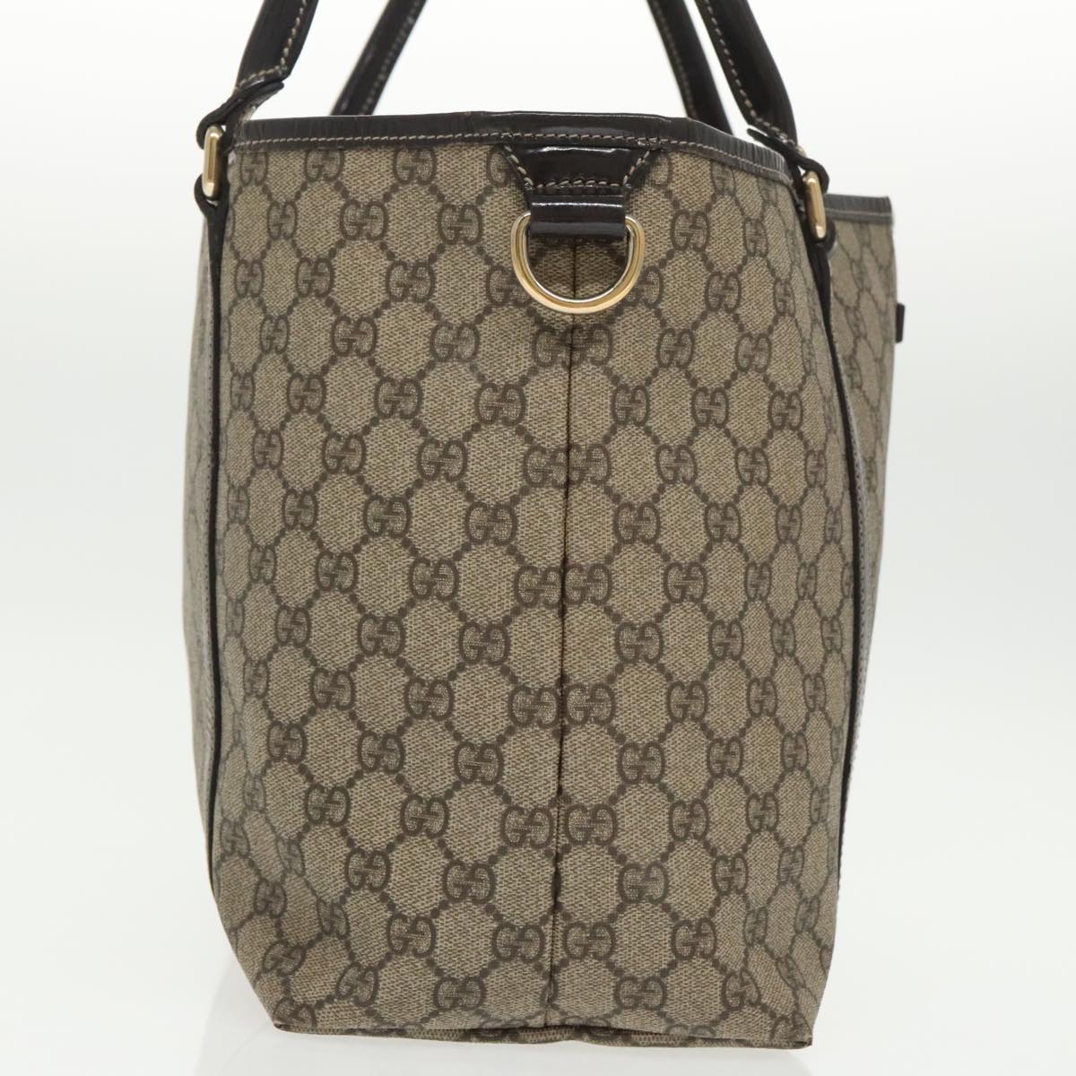 GUCCI GG Supreme Tote Bag PVC Gold Beige 197953 am7236