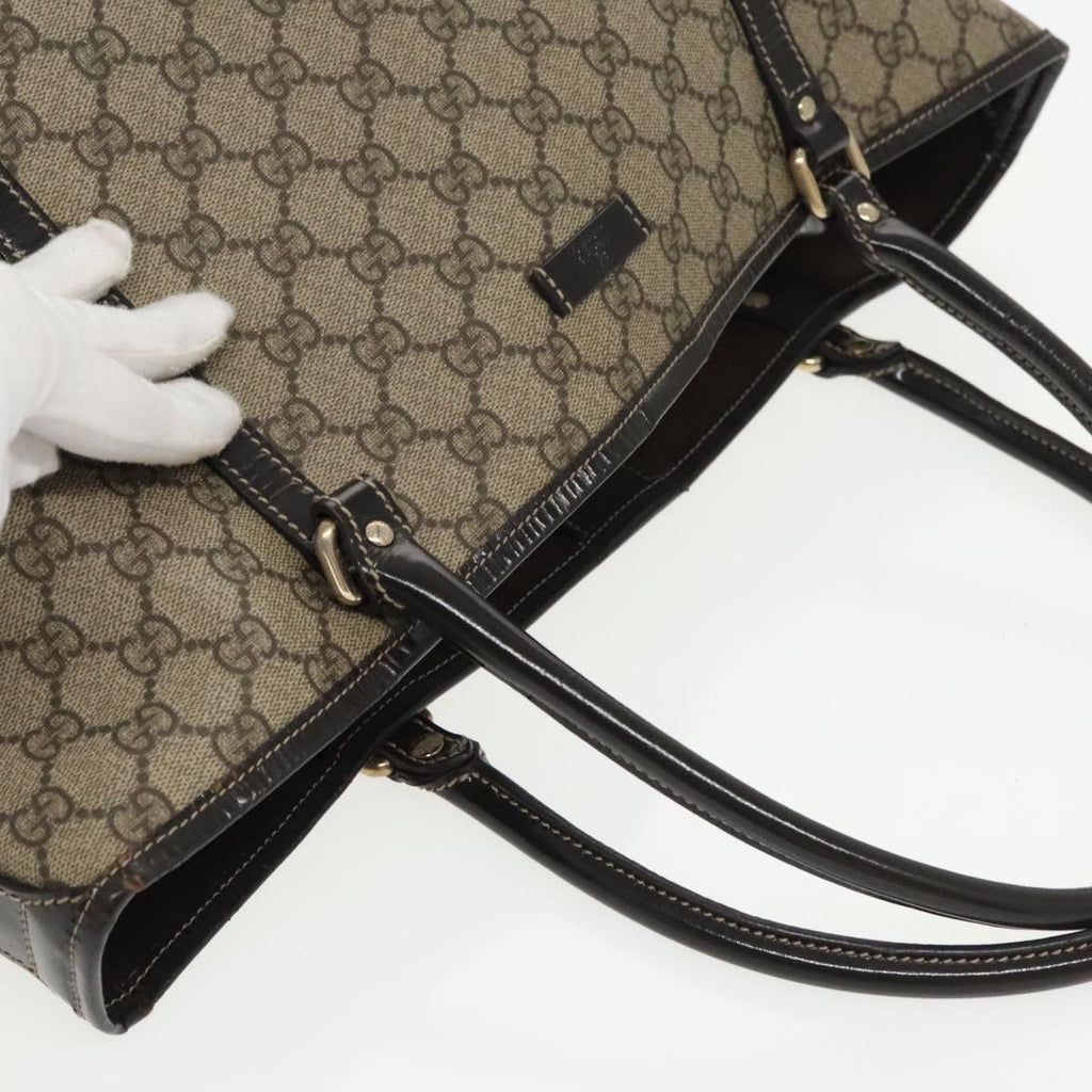 GUCCI GG Supreme Tote Bag PVC Gold Beige 197953 am7236