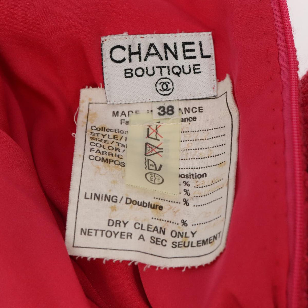 CHANEL Jacket & Skirt Setup Jacket Wool Pink Gold CC am7246