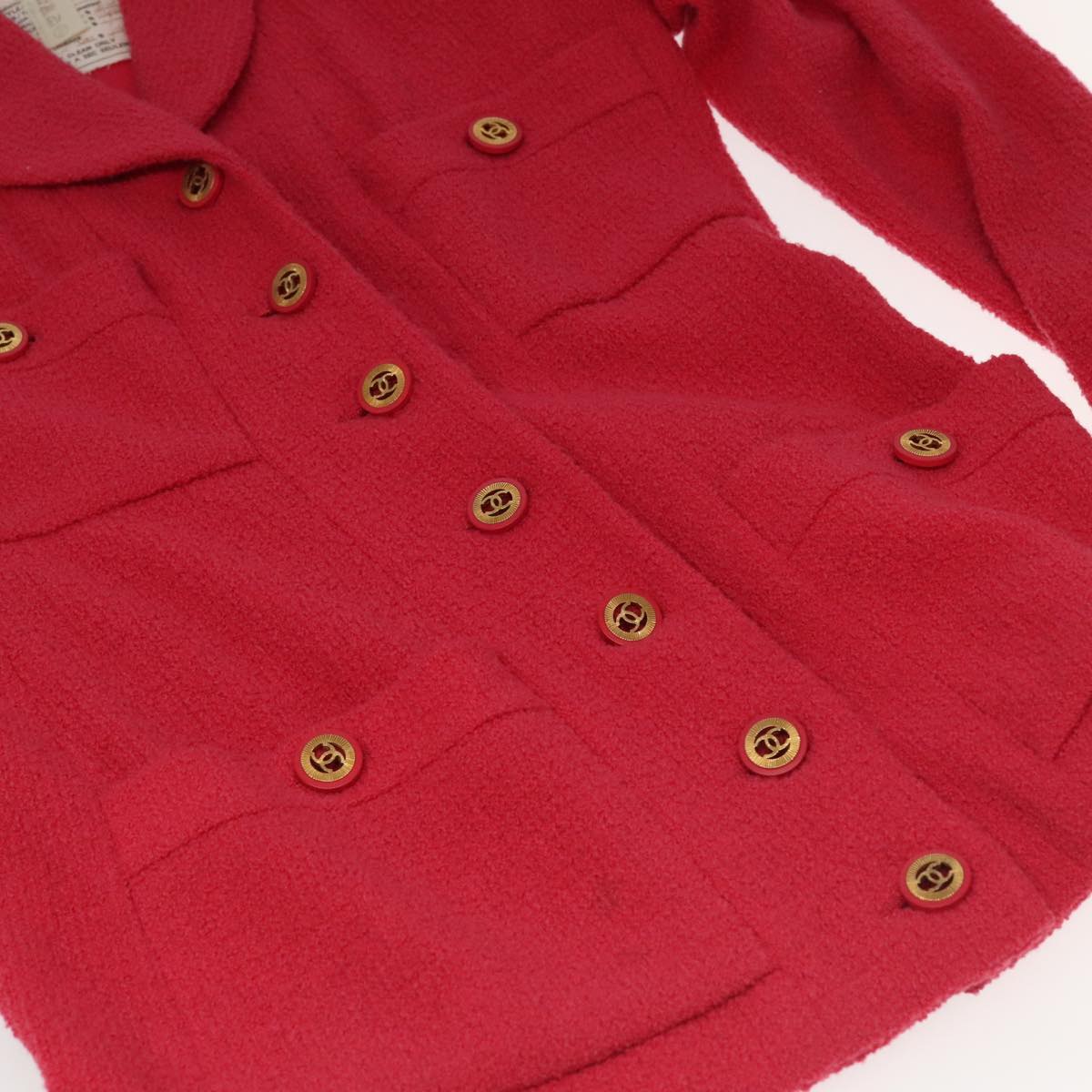 CHANEL Jacket & Skirt Setup Jacket Wool Pink Gold CC am7246