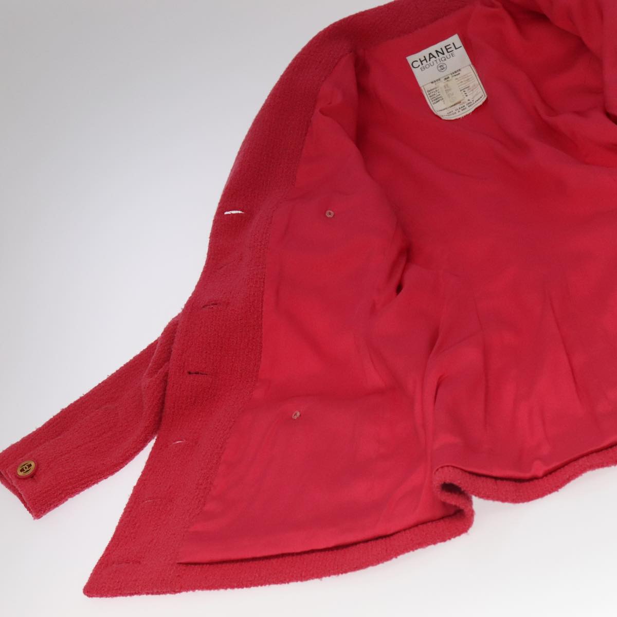 CHANEL Jacket & Skirt Setup Jacket Wool Pink Gold CC am7246
