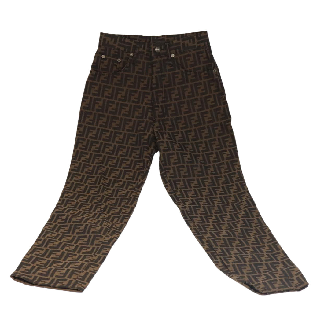 FENDI Zucca Canvas Pants XO Black Brown am7264