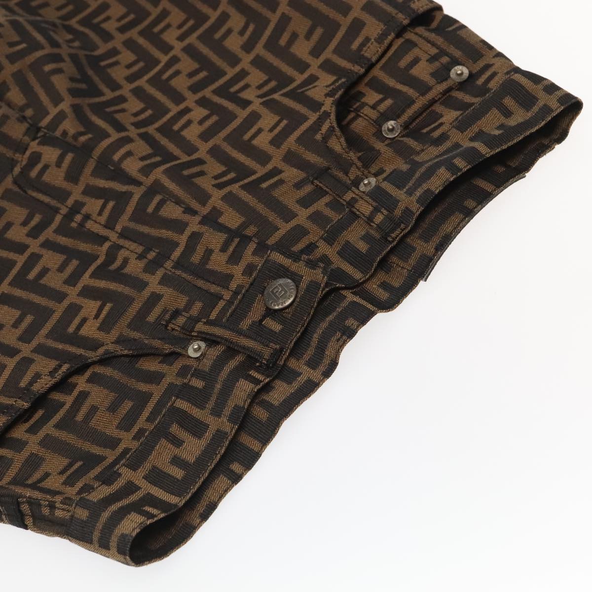 FENDI Zucca Canvas Pants XO Black Brown am7264