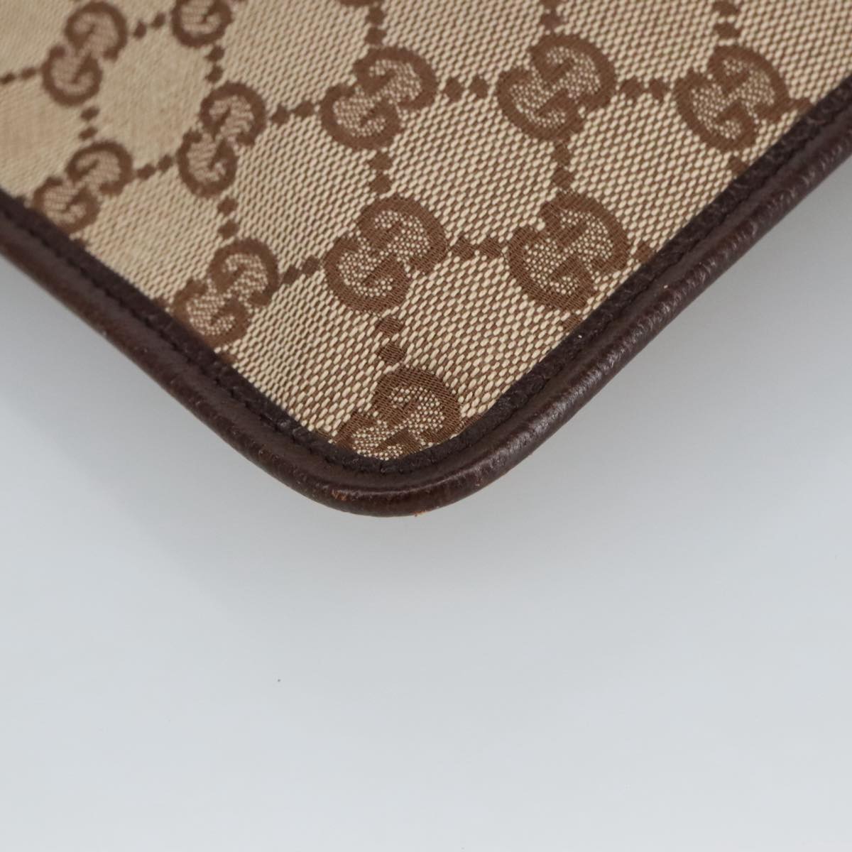 GUCCI GG Canvas Shoulder Bag Beige Silver 27639 am7265