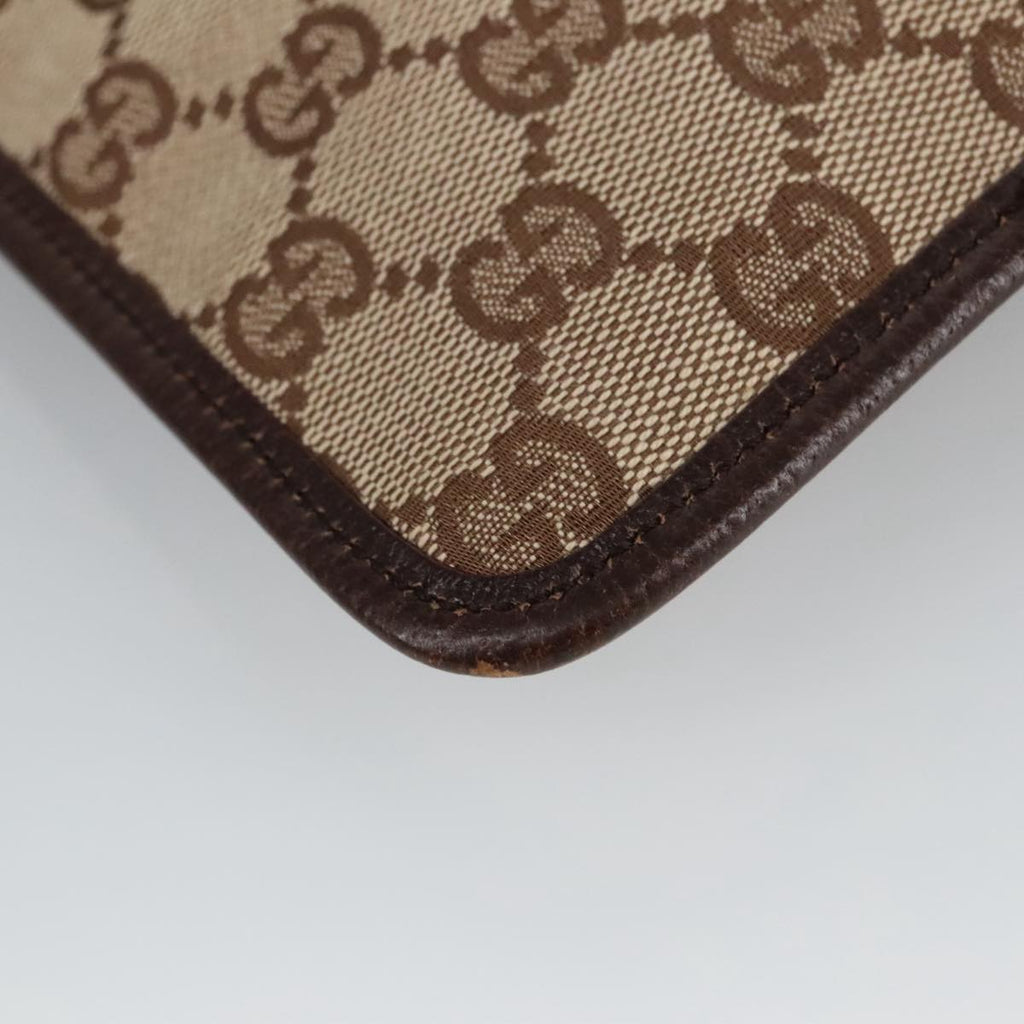 GUCCI GG Canvas Shoulder Bag Beige Silver 27639 am7265
