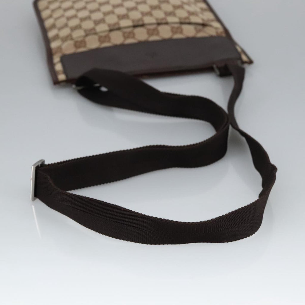 GUCCI GG Canvas Shoulder Bag Beige Silver 27639 am7265