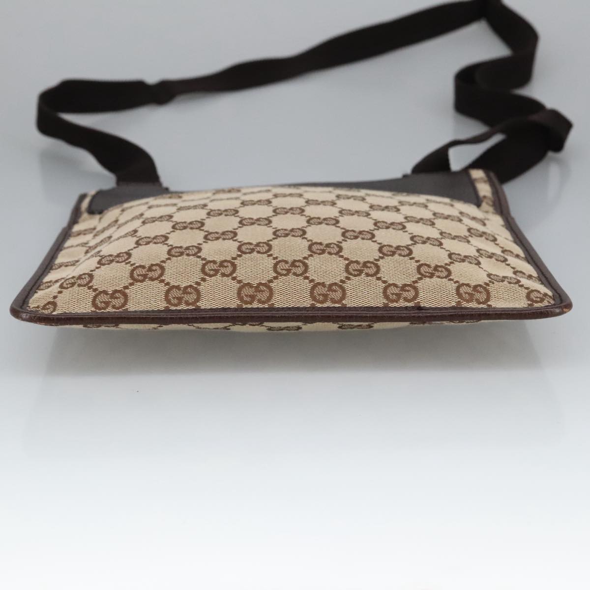GUCCI GG Canvas Shoulder Bag Beige Silver 27639 am7265