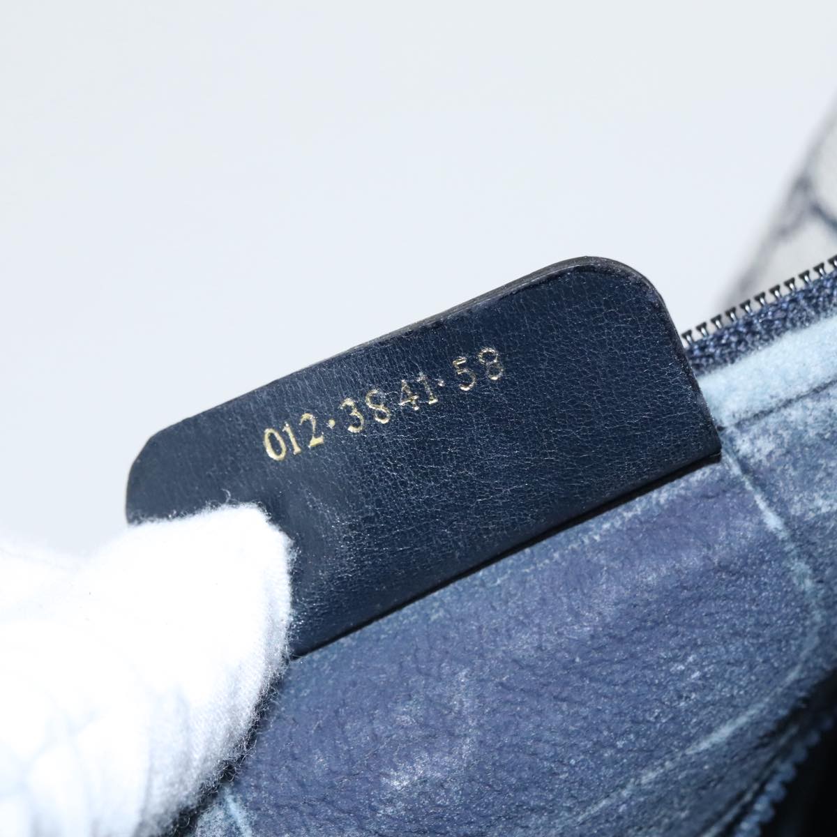GUCCI GG Supreme Sherry Line Hand Bag PVC Navy Gold 012 3841 58 am7268