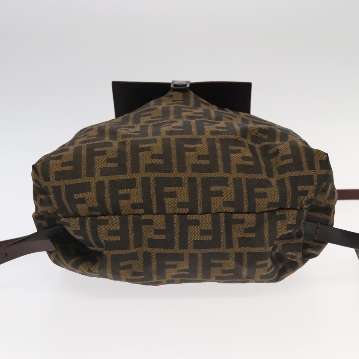 FENDI Zucca Canvas Backpack Brown Black Silver am7286