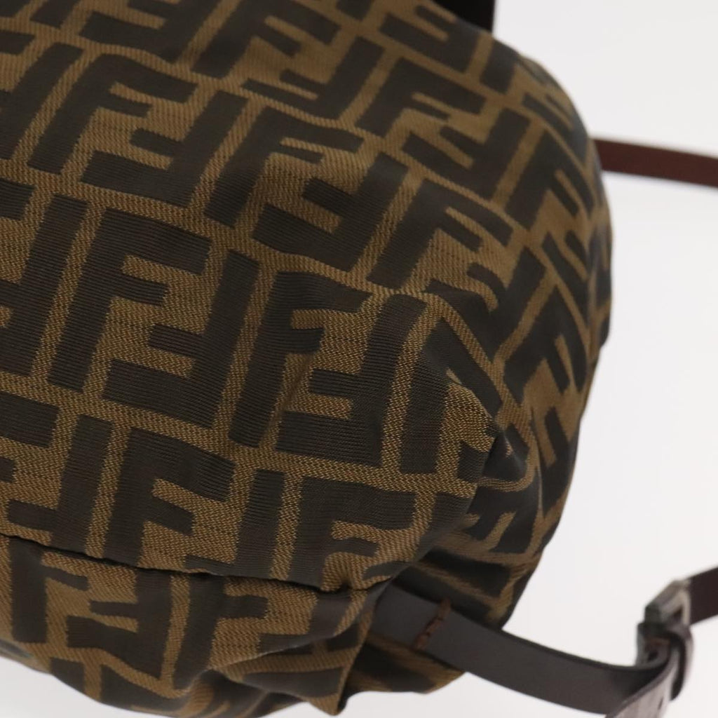 FENDI Zucca Canvas Backpack Brown Black Silver am7286