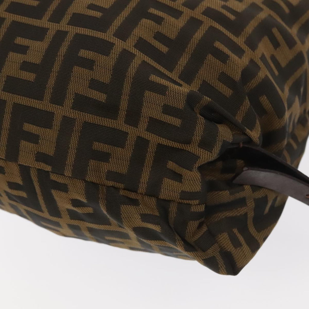 FENDI Zucca Canvas Backpack Brown Black Silver am7286