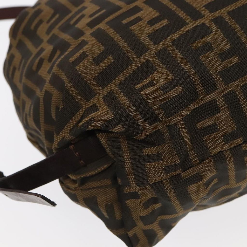 FENDI Zucca Canvas Backpack Brown Black Silver am7286