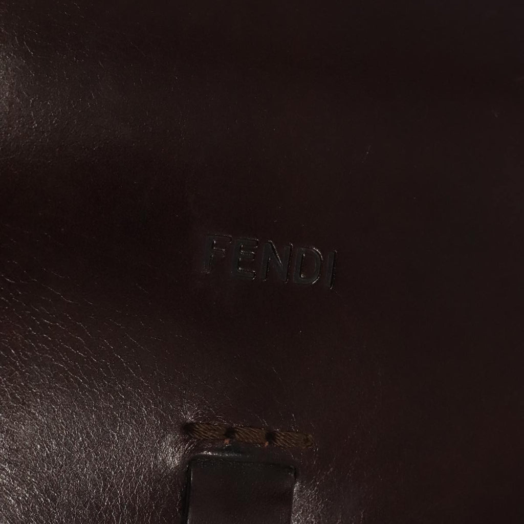 FENDI Zucca Canvas Backpack Brown Black Silver am7286