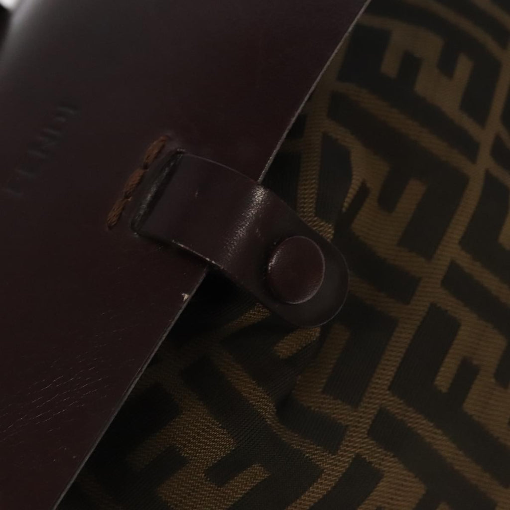 FENDI Zucca Canvas Backpack Brown Black Silver am7286