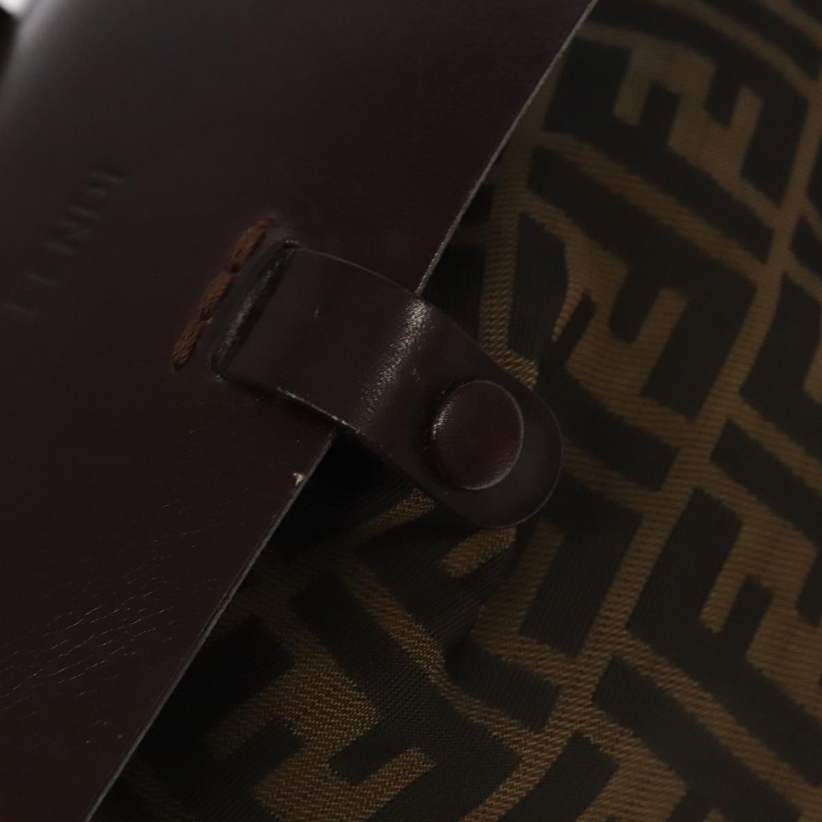 FENDI Zucca Canvas Backpack Brown Black Silver am7286