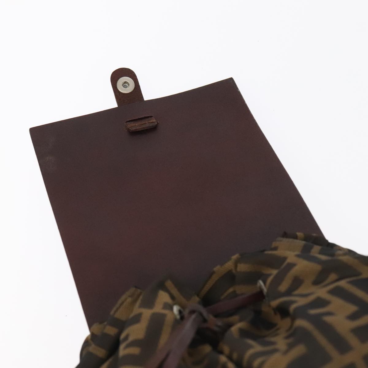 FENDI Zucca Canvas Backpack Brown Black Silver am7286